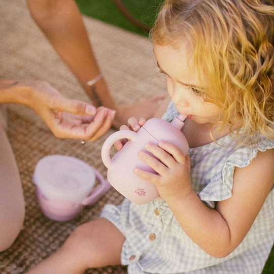 Interbaby Toddler Cup with Handles and Straw Non Spill Silicone Green 175ml for 6m+