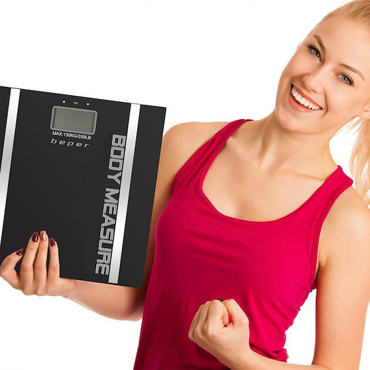 Beper Ψηφιακή Ζυγαριά 150kg με Λιπομετρητή Μαύρη 40.808A