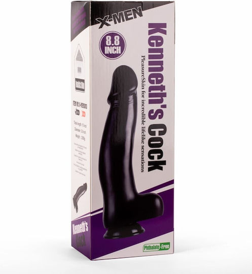X-Men Cock Realistisches Dildo mit Hoden und Saugnapf Schwarz 38cm