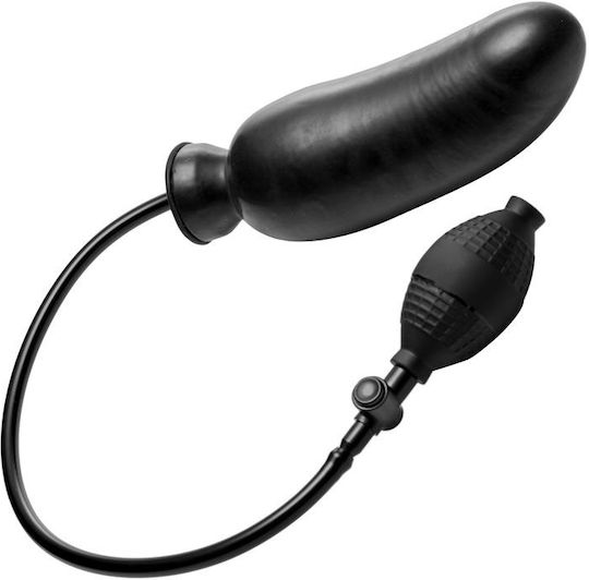 XR Master Series Renegade Inflatable Dildo Реалистично дилдо Inflatable Черен 19см
