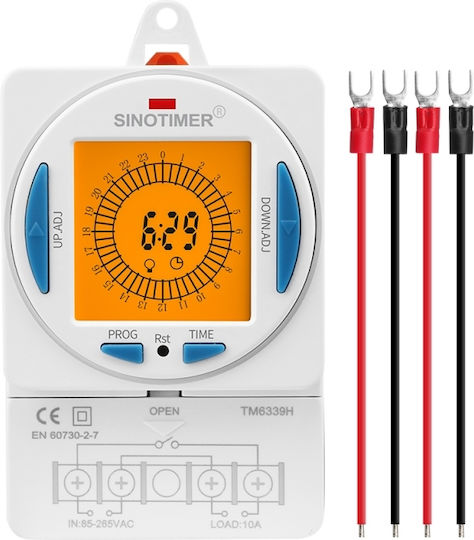 Timer Sinotimer 200-250VAC 50/60Hz 24 Stunden LCD Bildschirm Tm6339h-30d