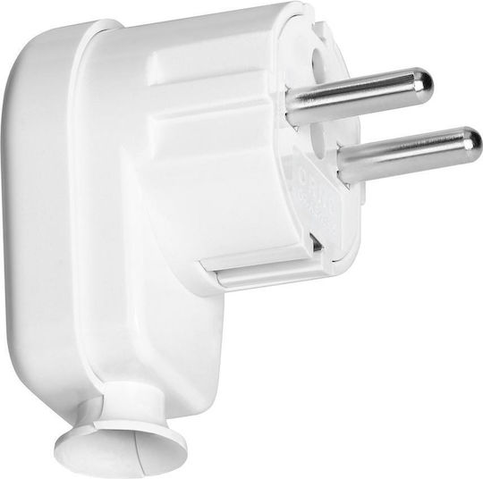 Ъглово Щепсел Uni-schuko 16A 230V Бял