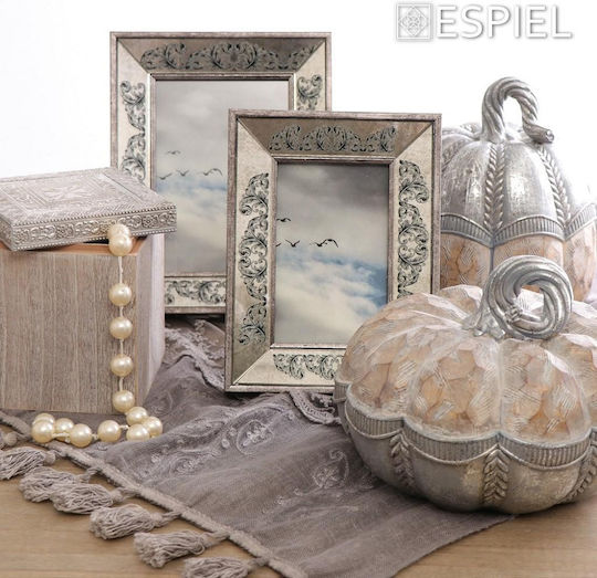 Διακοσμητική Κολοκύθα Polyresin Μπεζ-ασημί Φ17xh23cm Rustic Espiel Vre126