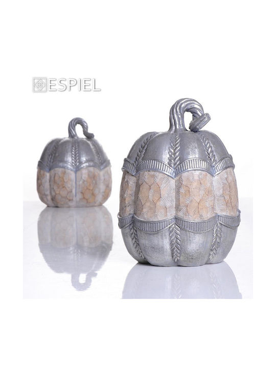 Διακοσμητική Κολοκύθα Polyresin Μπεζ-ασημί Φ18xh20cm Rustic Espiel Vre125