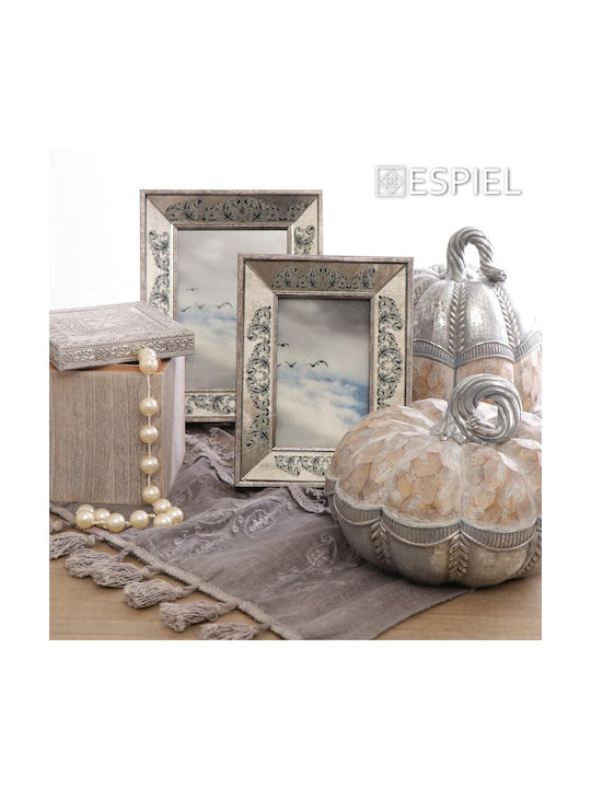 Διακοσμητική Κολοκύθα Polyresin Μπεζ-ασημί Φ18xh20cm Rustic Espiel Vre125