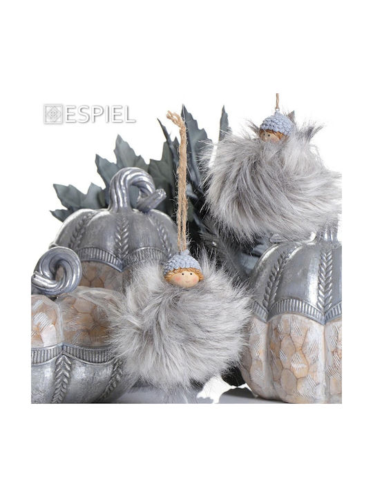 Διακοσμητική Κολοκύθα Polyresin Μπεζ-ασημί Φ18xh20cm Rustic Espiel Vre125