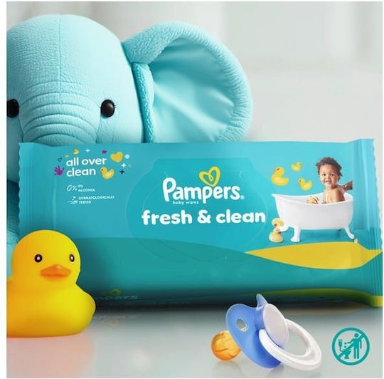 Pampers & Clean Servetele umede bebelusi fără alcool și fără parabeni 2x80 buc
