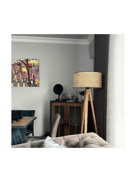 Lampă de podea Wood Textile nuc-bej Homs 153 cm 40006