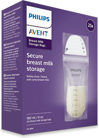 Philips Breast Milk Storage Bags 180ml 25 Pieces