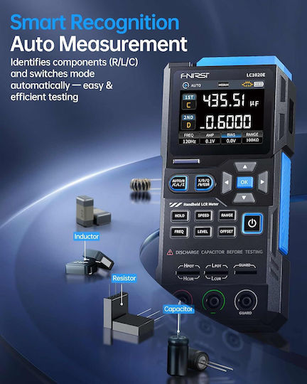 Professional Digital Multimeter Fnirsi True Rms Ac Dc Voltage Measuring Device Current Resistance Capacitance Contactless Ncv Detection Backlit Lcd Screen