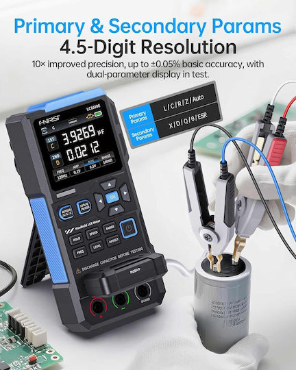 Professional Digital Multimeter Fnirsi True Rms Ac Dc Voltage Measuring Device Current Resistance Capacitance Contactless Ncv Detection Backlit Lcd Screen