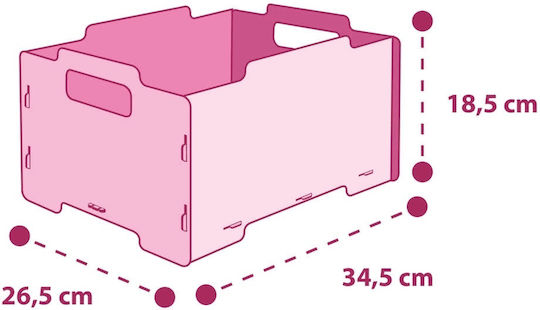 Ango Kinder Spielzeugkiste Aus Holz Rosa 26.5x34.5x18.5cm 2 Stück