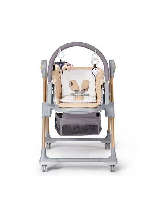 Kinderkraft Lastree Pliabil Scaun de Masă pentru Copii cu Cadru Metalic Wood