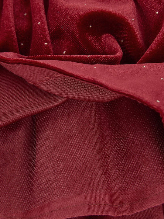 Mädchenkleid Langärmelig Samt Rot