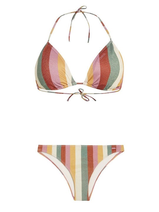 Set Bikini Τριγωνάκι Ριγέ Purple