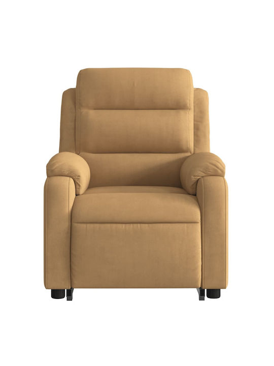 Relax Sessel mit Fußhocker Samt Braun 75x92.5x100cm