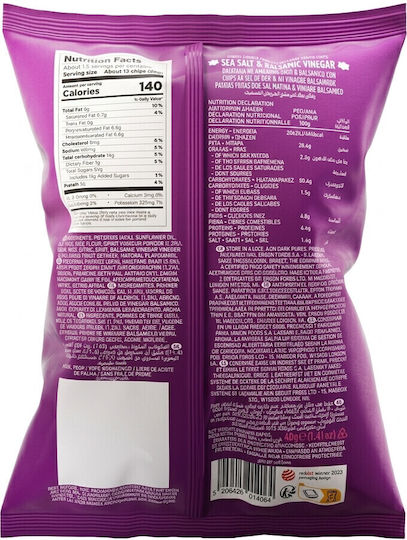 Serras Handmade Potato Chips Sea Salt And Balsamic Vinegar 40gr 18pcs/box