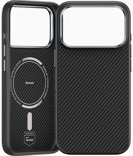 Armor Pro Back Cover Aramid Fiber Silicone Black for iPhone 17 Pro Max