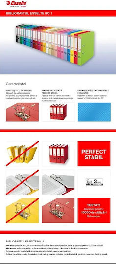 Esselte No.1 Power Vivida Mapă Cu Inele În Formă De Arc Pp Parțial Reciclat Fsc A4 75 Mm Roșie