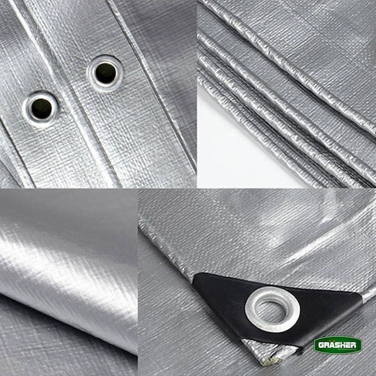 Grasher Waterproof Tarpaulin 120gr/m² 6x4m. Light Type Gray