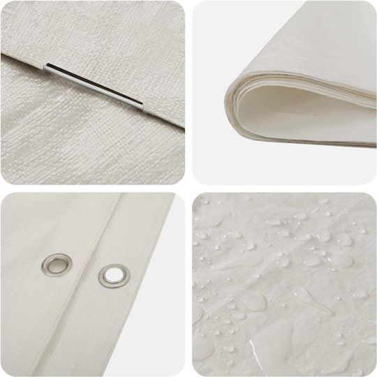 vidaXL Waterproof Tarpaulin 90gr/m² 10x6m Light Type White