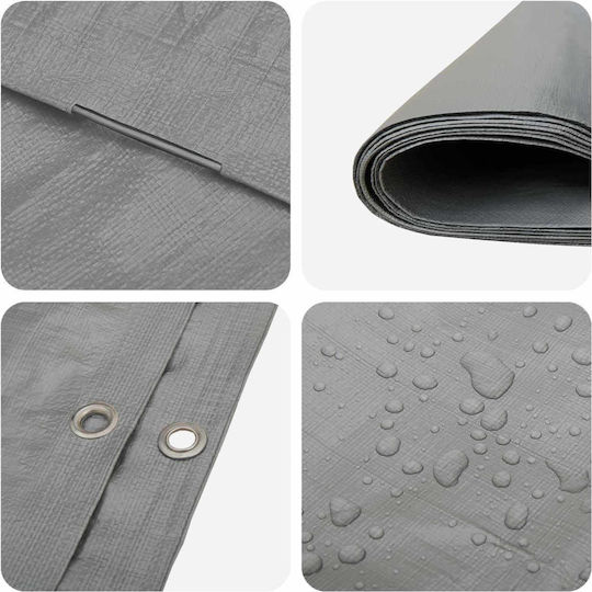 vidaXL Waterproof Tarpaulin 260g/m² 12x8m Heavy Duty Grey