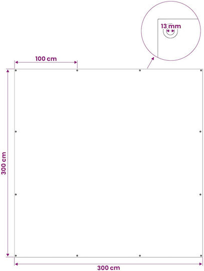 vidaXL Wasserdichter Planen 180gr/m² 3x3m Leichter Typ Grau
