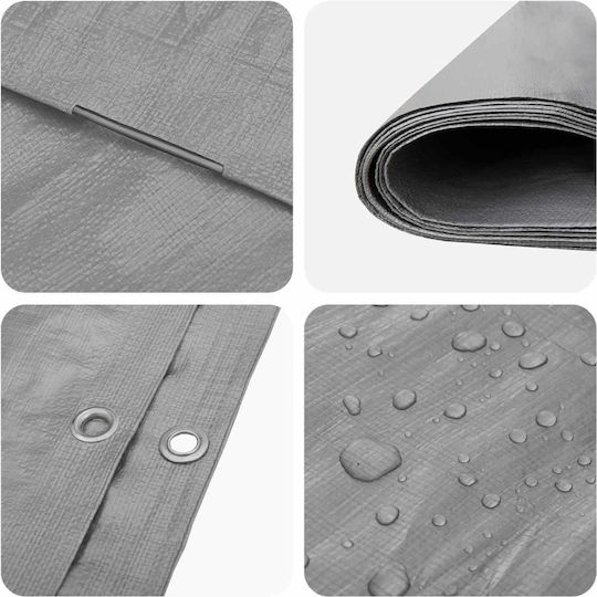 vidaXL Waterproof Tarpaulin 180g/m² 10x8m Lightweight Grey