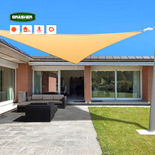 Grasher Ε220 Триъгълник Shade Sail Бежов С парчета 5м 180гр/кв.м