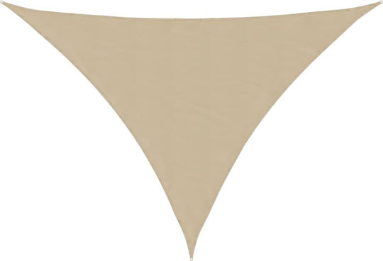 vidaXL Triunghi Umbrela Sail Bej Cu cerc & cu strat PU 3.5x3.5x4.9m confecționat din țesătură Oxford