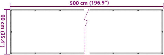 vidaXL Rectangular Separator de Umbrire Bej pe Rulou Cu cerc & cu strat PU 0.9x5m