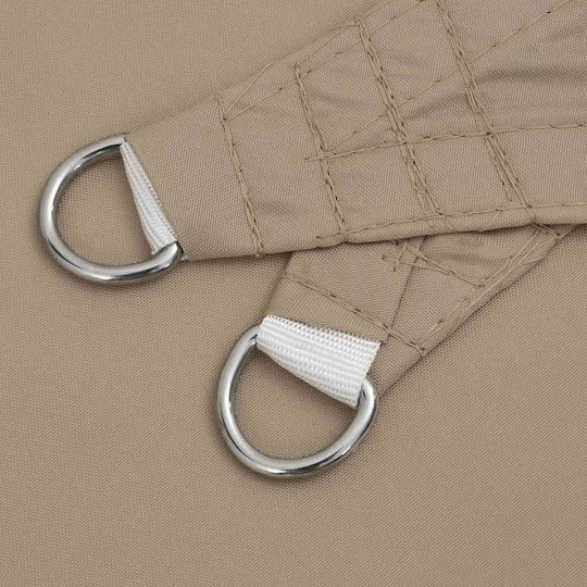 vidaXL Dreieck Sonnensegel Braun Mit Hoop & mit PU-Beschichtung 3.5x3.5x4.9m hergestellt aus Oxford-Gewebe
