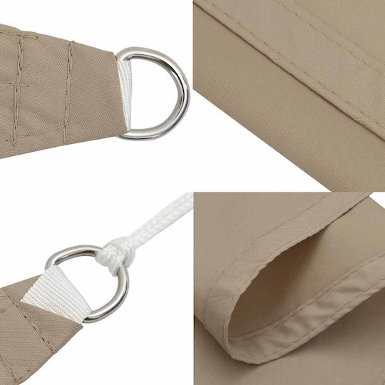 vidaXL Dreieck Sonnensegel Braun Mit Hoop & mit PU-Beschichtung 3.5x3.5x4.9m hergestellt aus Oxford-Gewebe