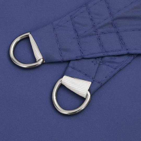 vidaXL Triangle Shade Sail Blue With Hoop & with PU Coating 5x6x6m made of Oxford fabric