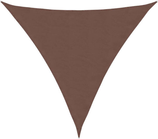 vidaXL Triangle Shade Sail Brown With Hoop & with PU Coating 4.5x4.5m made of Oxford fabric