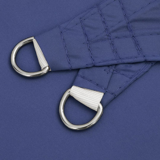vidaXL Dreieck Sonnensegel Blau Mit Hoop & mit PU-Beschichtung 4x5x6.4m hergestellt aus Oxford-Gewebe
