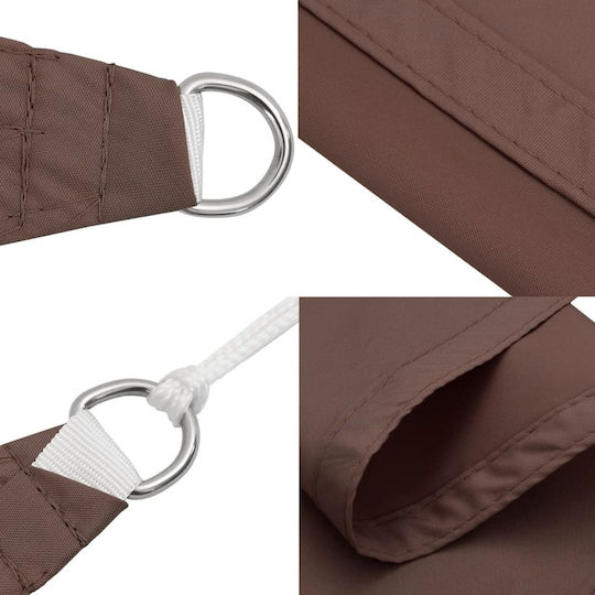 vidaXL Dreieck Sonnensegel Braun Mit Hoop & mit PU-Beschichtung 3.6m hergestellt aus Oxford-Gewebe