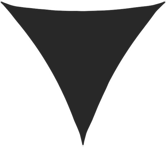 vidaXL Triangle Shade Sail Black With Hoop & with PU Coating 4m made of Oxford fabric