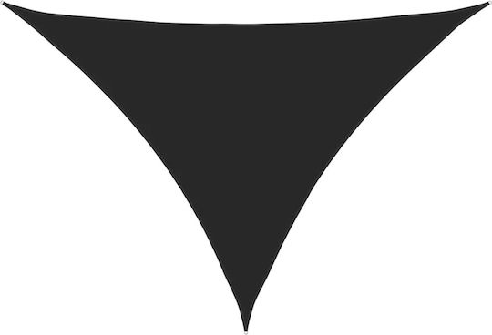 vidaXL Triangle Shade Sail Black With Hoop & with PU Coating 3x4m made of Oxford fabric