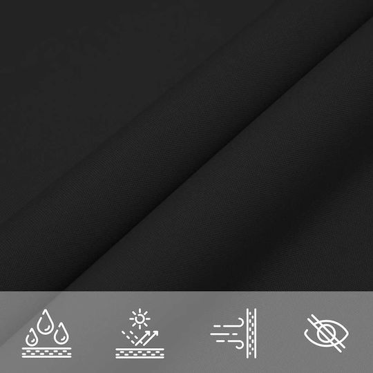 vidaXL Triangle Shade Sail Black With Hoop & with PU Coating 3x4m made of Oxford fabric