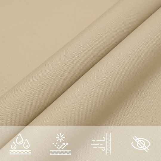 vidaXL Dreieck Sonnensegel Beige Mit Hoop & mit PU-Beschichtung 5x5x6m hergestellt aus Oxford-Gewebe