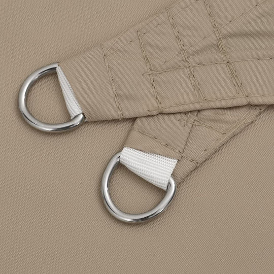vidaXL Triangle Shade Sail Brown With Hoop & with PU Coating 4.5m made of Oxford fabric