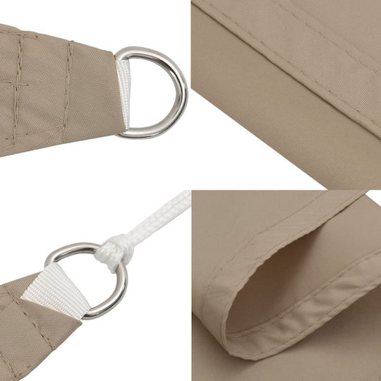 vidaXL Square Shade Sail Brown With Hoop & with PU Coating 6x6m Square made of Oxford fabric