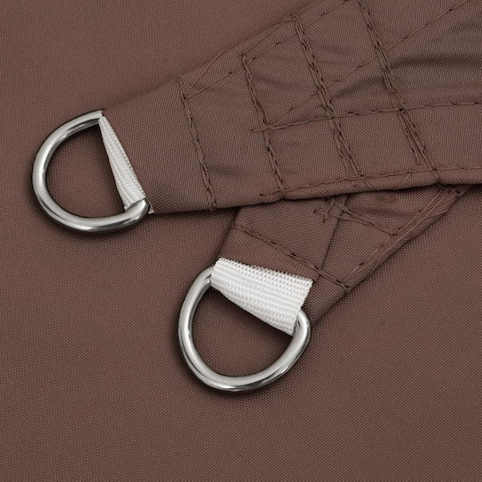 vidaXL Dreieck Sonnensegel Braun Mit Hoop & mit PU-Beschichtung 3x3m hergestellt aus Oxford-Gewebe