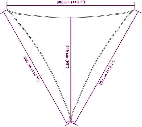 vidaXL Dreieck Sonnensegel Braun Mit Hoop & mit PU-Beschichtung 3x3m hergestellt aus Oxford-Gewebe