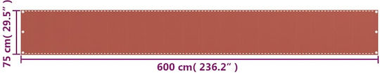 vidaXL Rechteckig Schattentrennwand Braun auf Rolle Mit Hoop 0.75x6m 160gr/m² hergestellt aus HDPE