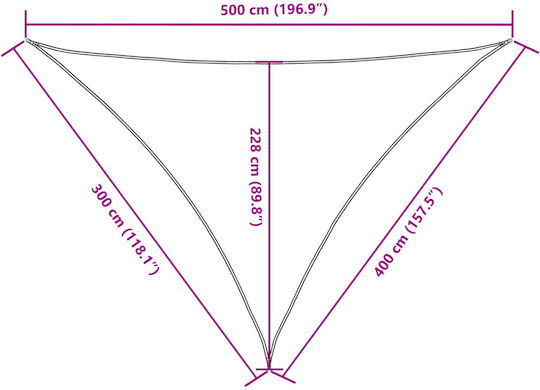 vidaXL Dreieck Sonnensegel Braun Mit Hoop & mit PU-Beschichtung 3x4x5m hergestellt aus Oxford-Gewebe