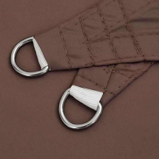 vidaXL Dreieck Sonnensegel Braun Mit Hoop & mit PU-Beschichtung 4x4x5.8m hergestellt aus Oxford-Gewebe