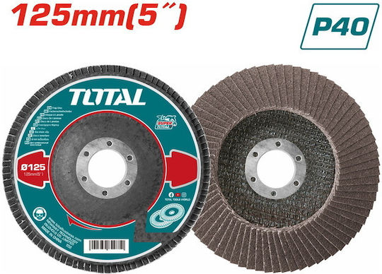 Total Δίσκος Λείανσης Inox / Μετάλλου Πολύπτερος P40 125mm
