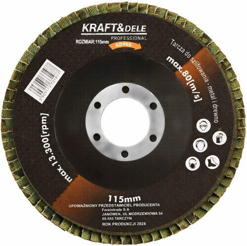 Kraft & Dele Disc de șlefuire P40 pentru șlefuire Μetal, de lemn și Materiale de construcție 115mm 10buc